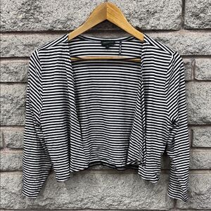 Tricotto Black and White Striped Crop Top